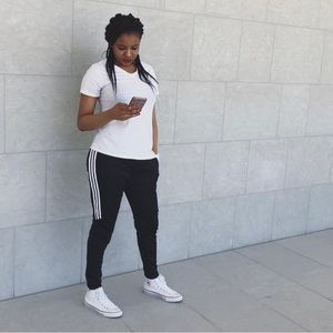 Medium size Adidas track pants in Color black and blue. Almost new.